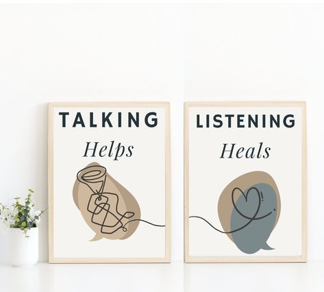 Talking Helps - Therapy Poster - Counseling wall art - Mental health wall art - Therapy office decor - Psychology -Digital download - Poster by BeBraveBoutiqueStore on Etsy Psychology Office Design, Elementary School Counselor Office, Counselling Room Design, Counseling Decor, Psychology Office Decor, Psychology Clinic, Social Worker Office Decor, Psychology Office, Counselling Room