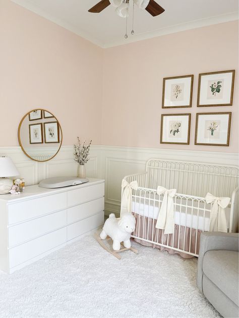 Baby Relax Addison Swivel Gliding … curated on LTK Box Trim On Wall Nursery, Pink Nursery Room, Pink Baby Nursery, Wainscoting Nursery, Pink Baby Room, Pink Nursery Walls, Girly Nursery, Blush Nursery