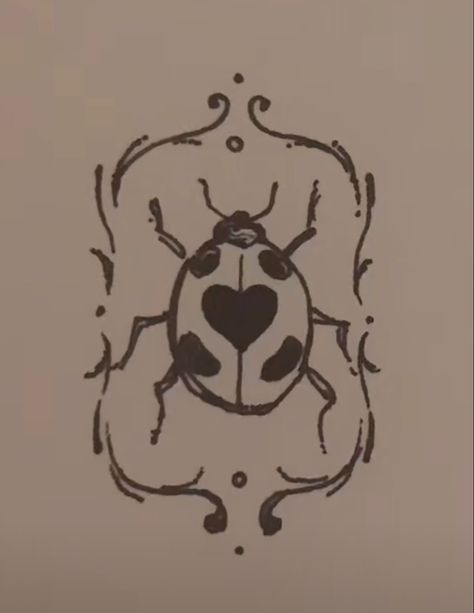 Bug Drawing Simple, Dainty Ladybug Tattoo, Simple Car Drawing, Fairy Sketch, Beetle Drawing, Bugs Drawing, Ladybug Tattoo, Cute Easy Paintings, Lady Bug Tattoo