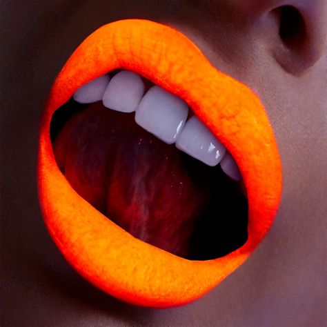 Listen Hard Girl Neon Lip Paint - INC.redible | Sephora Neon Lips, Orange Lipstick, Nude Artwork, Orange Lips, Mood Colors, Neon Fashion, Feeling Hot, Lip Paint, Orange Aesthetic