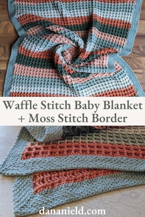 Waffle Stitch Square, Hdc Blo Crochet, Border For Waffle Stitch Blanket, Waffle Stitch Crochet Projects, Baby Blanket Ideas Crochet, Crochet Blanket Man, Crochet Border For Waffle Stitch Blanket, How To C2c Crochet, Double Strand Crochet Blanket