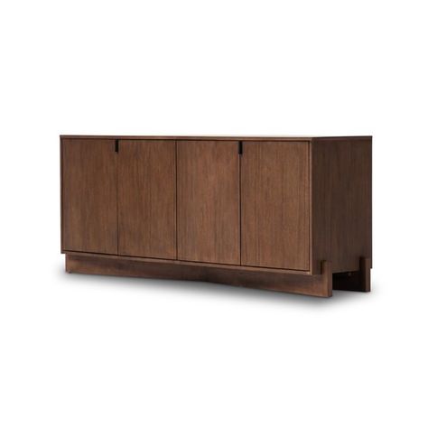 Sideboard Media Console, Modern Entertainment Center, Buffet Console, Wide Sideboard, Cabinet Shelving, Timeless Furniture, Cord Management, Wooden Design, Kitchen Mirror