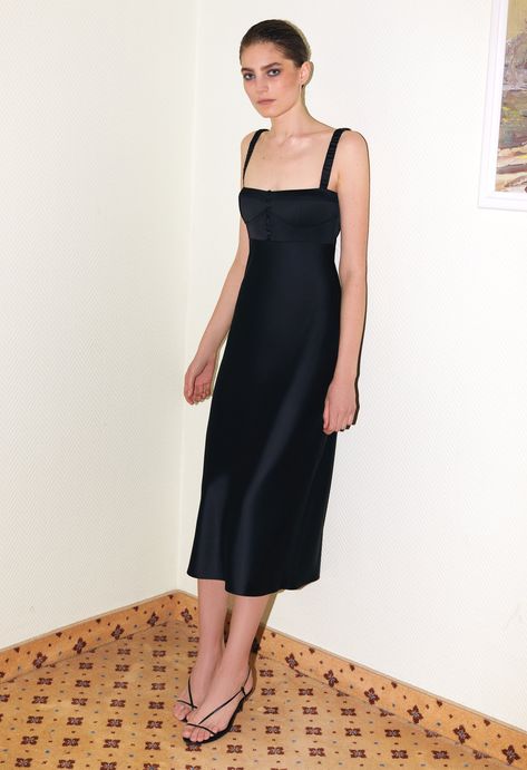 Couture, Black Simple Dress, Spring Party Dress, Simple Midi Dress, Midi Black Dress, Anna October, Dress With Straps, Simple Black Dress, Grad Dresses
