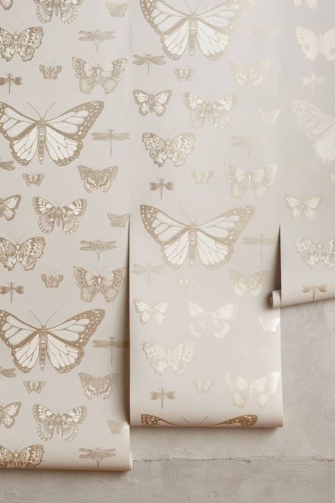 Sophisticated Butterfly Decor for the Nursery for Kid's Room | Little Crown Interiors Nursery Design, Butterfly Bedroom, Butterfly Room, Butterfly Nursery, Butterfly Decorations, Unique Wallpaper, Big Girl Rooms, Cole And Son, Butterfly Wallpaper