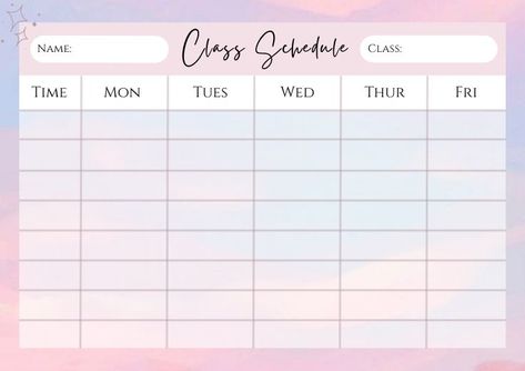 Aesthetic School Timetable Template, Kawaii School Schedule, Organisation, Study Routine Template, Background For Class Schedule, Cute Timetable Template Aesthetic, University Timetable Template Aesthetic, Schedule Templates Aesthetic Pink, Aesthetic School Schedule Template