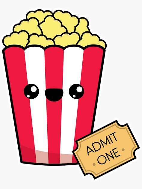 Movie Night Stickers, Corn Drawing, Movie Clipart, Night Stickers, Paper Camera, Time Clipart, Arte Do Mickey Mouse, Movie Night Ideas, Movie Snacks