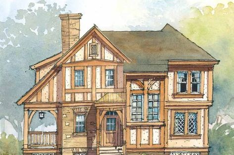 Tudor Style House, Tudor House Plans, Cottagecore House, Sims 4 House Plans, Rumah Minecraft, Tudor Style Homes, Casas The Sims 4, Sims Building, Sims House Plans