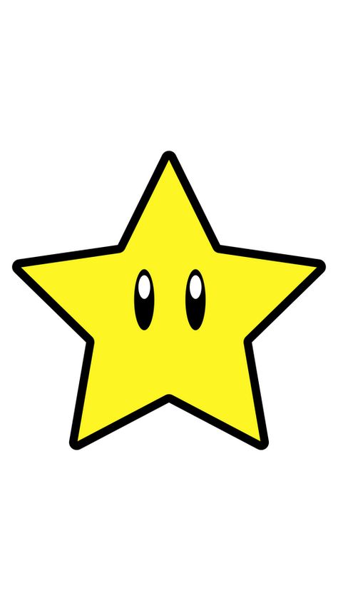 Yellow Star Mario, Super Mario Bros Power Ups, Mario Star Printable, Mario Logo Design, Mario Star Y2k, Mario Kart Diy, Star From Mario, Mario Star Wallpaper, Super Star Mario