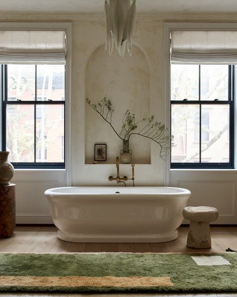 THE WATER MONOPOLY HANLEY BATH Flat Interior Design, Moody Interior Design, Athena Calderone, Moody Interiors, Beni Rugs, Square Side Table, Handmade Bath Products, Dream House Interior, Design Sponge