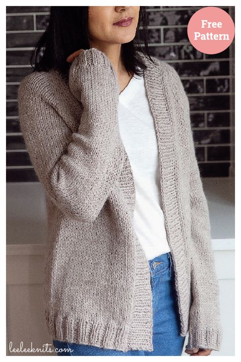 Simple Cozy Raglan Cardigan Free Knitting Pattern Cardigan Free Knitting Pattern, Seamless Knitting Patterns, Raglan Cardigan, Easy Sweater Knitting Patterns, Knit Afghan Patterns, Ladies Cardigan Knitting Patterns, Knitting Projects Free, Cardigan Sweater Pattern, Free Knitting Patterns For Women