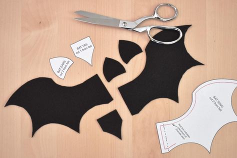 Sewing Project: Spooky Halloween Bat Tutorial - WeAllSew Tela, Cat Costume Sewing Pattern, Bat Wing Pattern, Bat Stuffed Animal Pattern Free, Bat Pillow Pattern, Bat Collar Pattern, Bat Plush Pattern Free, Make A Cauldron, Bat Wings Diy