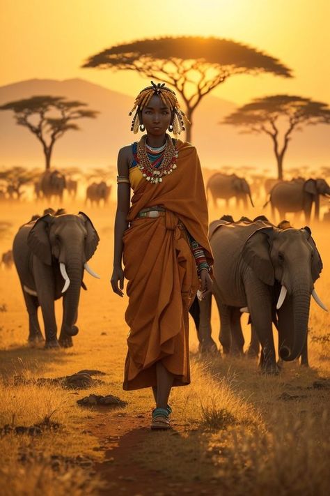 Amidst her Maasai tribe, young Kaya... - The African History Massai Women, Maasai Art, Massai Tribe, Masai Tribe, Maasai Tribe, African Nature, Maasai Shuka, Africa Tribes, Africa Nature