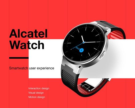 Alcatel Watch is affordable yet very capable smart watch with great battery life and support for both Android and iOS platforms. I was responsible for interaction, visual and motion design of the device. We have created a custom OS from the ground up in h… #smartwatch Interaction Design, Watch Banner, Ux User Experience, Social Media Design Inspiration, User Experience Design, Website Banner, Marketing Website, Creative Ads, Fashion Business