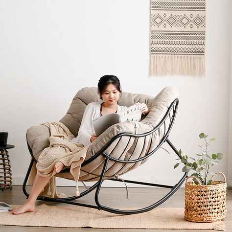 Comfy Rocking Chair, Stil Rustic, Rattan Rocking Chair, Modern Rocking Chair, Cozy Reading Corners, تصميم للمنزل العصري, Baby Chair, Rocker Chairs, Contemporary Chairs