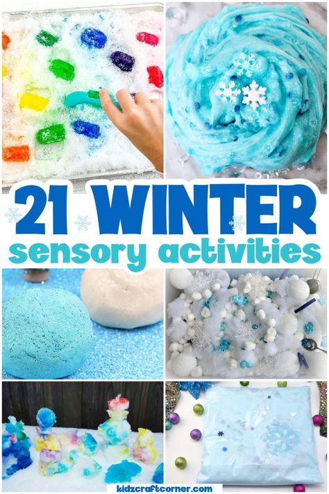 Such fun sensory activities for winter. If you are looking for fun sensory projects these are it. 21 of the best winter sensory activities I have come across. Everything from play snow, snowmen, and so much more. These winter sensory ideas are the perfect way to pass the time this winter. Fun Snow Activities, Montessori, Snow For Preschool, Winter Display Boards Eyfs, Real Snow Sensory Bin, Preschool Science Activities Winter, Winter Snow Crafts Preschool, Winter Theme Toddler Crafts, Winter Sensory Table Ideas For Toddlers