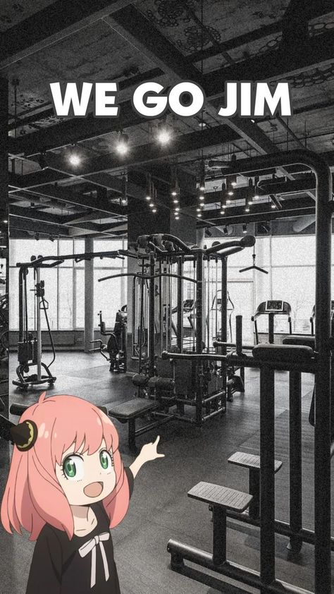 Anya Gym Wallpaper, Gym Lockscreen Wallpaper, Anya We Go Jim, We Go Gym Anime, Go To Gym Wallpaper, We Go Jim Wallpaper Anime, Lockscreen Memes Wallpaper, Anya Wallpaper Iphone, Anime Bodybuilder Wallpaper