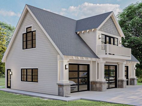 Apartment Above Garage, Garage With Apartment, Detached Garage Designs, Studio Garage, Garage Plans With Loft, Garage Plans Detached, Plan Garage, Carriage House Garage, Garage Guest House