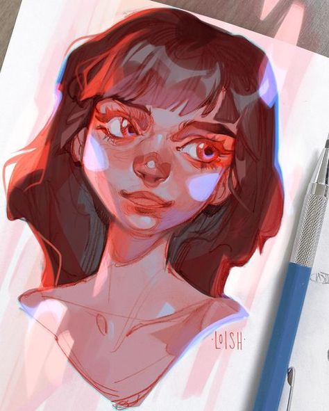 loish on Instagram: "Quick stylized portrait ~ swipe for the sketch version! ⠀⠀⠀⠀⠀⠀⠀⠀⠀ #sketchbook #charactersketch #characterartist #artistsoninstagram #pencilsketch #digitalart" Colorful Portrait Drawing, Loish Art, Portrait Cartoon, Character Designer, Grunge Art, Cartoon Girl Drawing, Arte Sketchbook, Ap Art, April 15