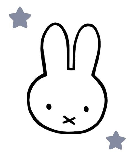 Black, Stars, Miffy Doodle, Miffy Wallpaper, Black And White, White