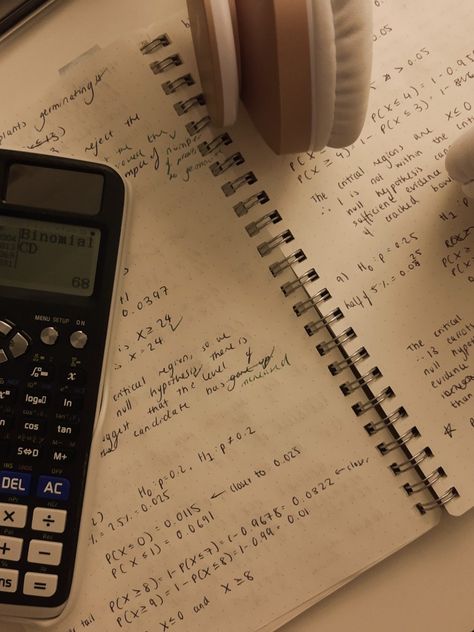 Studying with notebook and calculator headphones Brown Math Aesthetic, Maths Astetic, Calculus Astethic, Math Asethic, Advanced Math Aesthetic, Maths Aethstetic, Maths Asethic, Women In Math Aesthetic, Math Work Aesthetic