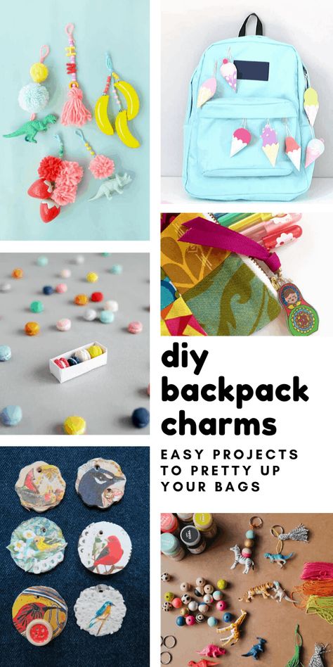 Fabric Bag Charms Diy, Fun Keychains Diy, Diy Keychain With Charms, Clay Charm Bracelet Ideas, Handbag Charms Diy, Diy Bracelet Charms, Charm Crafts Diy Projects, Diy Bag Charm Ideas, Diy Charms Keychain