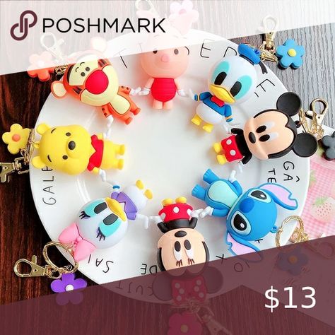 Cute Cartoon Keychains Pendant Keyring Fimo, Pvc Keychain, Stitch Accessories, Disney Keychains, Disney Kitchen Decor, Disney Keychain, Charm Bookmark, Stitch Doll, Sketch Pen