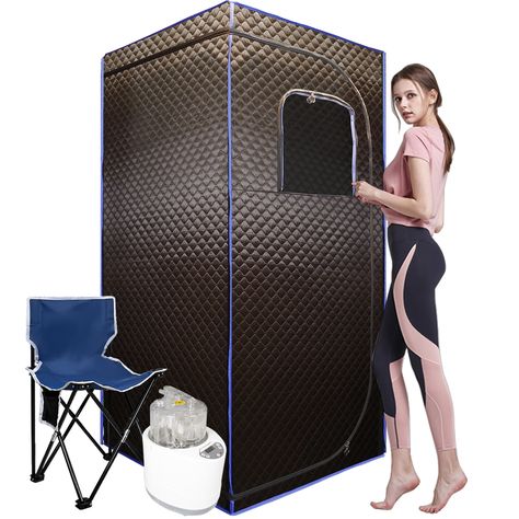 This portable steam sauna tent for Home is UL, fcc certified.. With a 4L and 1500W steam generator, it can heat the whole sauna room in a few minutes.. The whole sauna room adopts high-quality thermal insulation cotton fabric, can prevent heat loss.. The frame structure connected by PVC pipe is stable, firm and not easy to deform.. Sauna tent fabric is made of high-density polyethylene material and waterproof canvas, which has stronger waterproof and seepage resistance.. Equipped with aluminum foil pads to prevent the water generated by steam from leaking on the ground, and there are sealing strips when sewing.. Openable curtain design and double zipper design.. Mondawe Portable Steam Sauna for Home Cotton | MO-RG72265 Sauna Tent, Portable Steam Sauna, Portable Sauna, Sauna Heater, Steam Sauna, Tub Pools, Outdoor Store, Sauna, Hot Tub