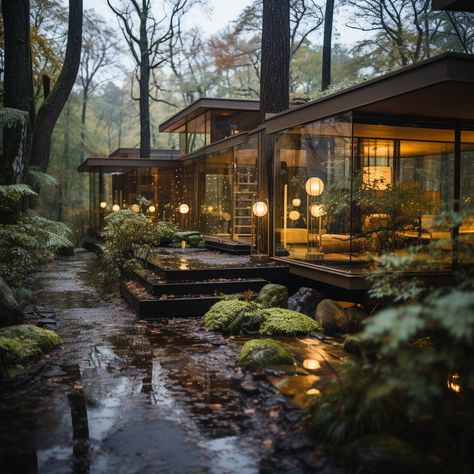 Houses In The Woods Modern, House In The Woods With Big Windows, House In Forest Modern, House Forest Modern, Dream House Woods, Houses In Nature Forests, Contemporary Forest House, Modern Home In Forest, Dream House In The Forest