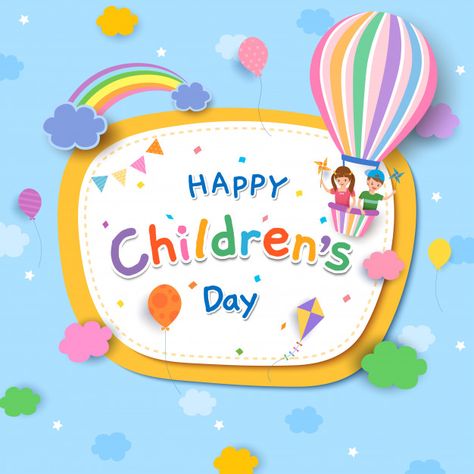 International Children's Day, Childrens Day, Kindergarten Coloring Pages, Kids Logo Design, Happy Children's Day, Children’s Day, Children's Day, Boy And Girl, Child Day