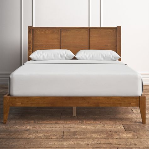 Paneled Headboard, Walnut Bed Frame, Walnut Bed, Home Structure, Wood Platform Bed Frame, Adjustable Bed Base, Kelly Clarkson Home, French Country Bedrooms, Solid Wood Platform Bed