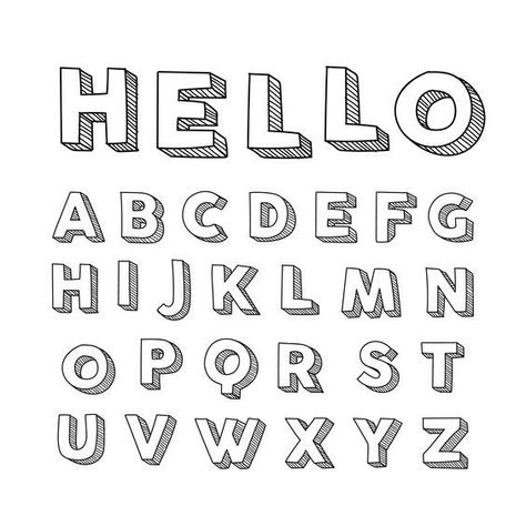 Download 3D Fonts Hand Drawn for free Free Bold Fonts, Lettering Fonts Alphabet, Fancy Fonts Alphabet, Cursive Fonts Alphabet, Fonts Retro, 3d Fonts, Adventure Fonts, Fonts Handwriting Alphabet, Alphabet Typography