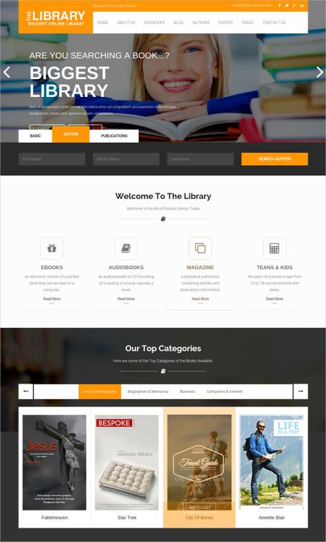 16+ Online Library Website Templates & Themes |Free & Premium | Free & Premium Templates E Library Web Design, Online Library Website Design, Free Online Library Website, Websites Like Z Library, Free Library Website, Online Library Website, Library Website Design, Book Website Design, Booking Website Design