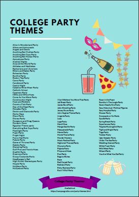 College Party Themes Party Ideas For College Students, Frat Party Ideas Themes, S Themed Party Costumes, Best Costume Party Themes, Themes For Parties College, Fun College Party Themes, Themed Parties College, Frat Sorority Theme Party, Party Themes Ideas For Teens