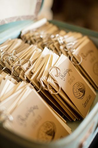 Love this! Mini-Recipe book wedding favors. Now, THAT is truly a gift made with love.