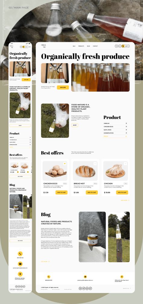 Website Product Design, E-commerce Website Design, Product Features Design Layout, Organic Web Design, E Commerce Ui Design, Nature Web Design, Website Homepage Design Layout, Web Design E Commerce, Website Design Shop