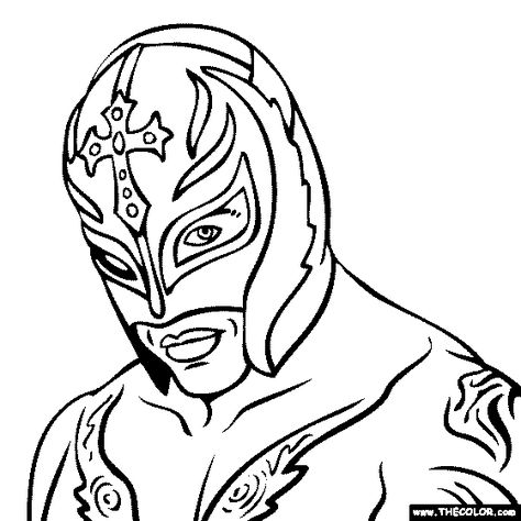 Rey-Mysterio Coloring Page Rey Mysterio Drawing, Wwe Coloring Pages, Page Wwe, Hulk Coloring Pages, Sports Coloring Pages, Farm Animal Coloring Pages, Rey Mysterio, Free Adult Coloring Pages, Art Tools Drawing