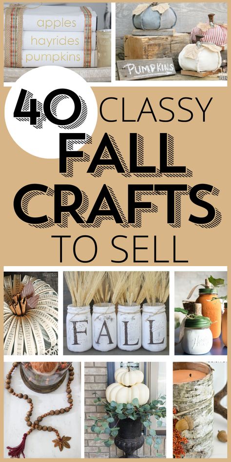 Fall Craft Day Ideas, Fall Crafts Ideas For Adults, Rustic Pumpkins Diy, Fall Products To Sell, Fall And Winter Crafts To Sell, Fall Bazzar Ideas, Fall Home Decor Crafts Diy, Simple Holiday Crafts For Adults, Natural Crafts To Sell