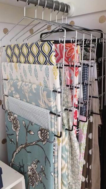 Hanging Pants, Scroll Down, Bobbin Storage, Sewing Room Inspiration, Pants Hangers, Sewing Room Storage, Coin Couture, Sewing Room Design, Fabric Sheets