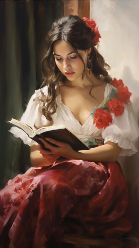 Spanish Beautiful Young Woman Reading #Spanish #Beautiful #woman #lady #avatar #wallpaper Spaniard Women, Avatar Wallpaper, Medieval Girl, Spanish Woman, Spanish Girls, Spanish Actress, Romantic Paintings, Portraiture Painting, Fairytale Photography