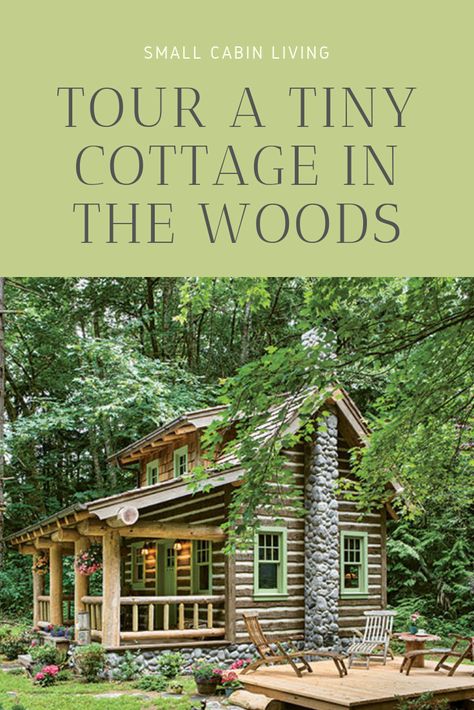 Cabin Lifestyle, Wohne Im Tiny House, Little Cabin In The Woods, Small Cottage Homes, Small Cottages, Tiny Cottage, Cottage Cabin, Cabin Living, Cottage In The Woods