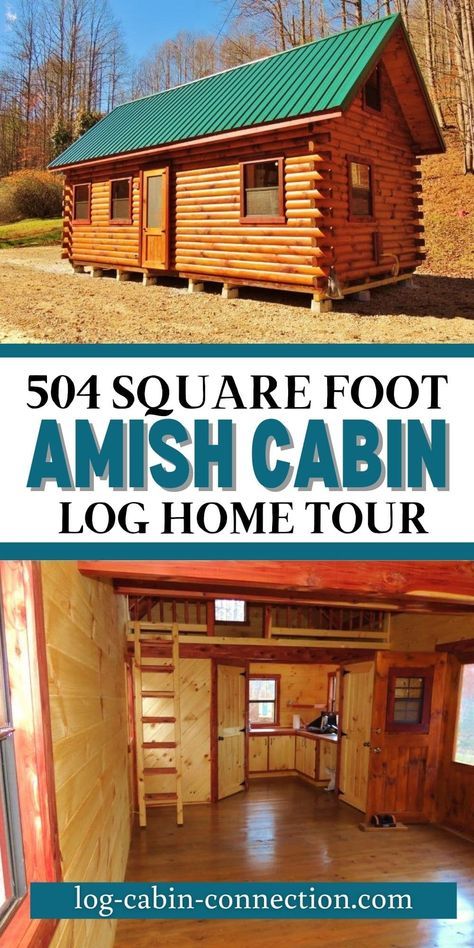 Tiny Log Cabin Homes, Log Cabin Modular Homes, Small Log Cabin Kits, Modular Log Cabin, Tiny House Plans Small Cottages, Diy Tiny House Plans, Amish Cabins, Tiny Log Cabins, Log Cabin Sheds