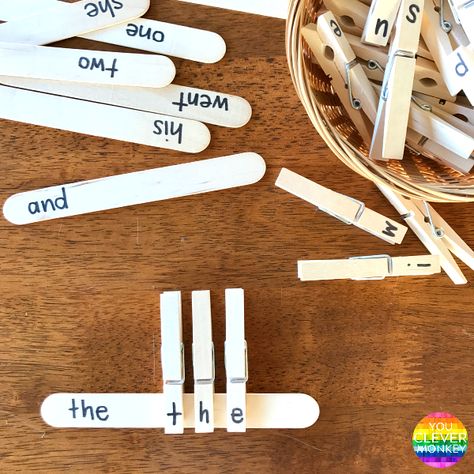 Popsicle Stick Reading Games, Diy Literacy Centers, Popsicle Stick Sight Words, Popsicle Stick Crafts Prek, Sight Word Popsicle Stick Game, Popsicle Sticks Learning Activities, Abc Popsicle Sticks, Writing Learning Activities, Craft Stick Learning Activities