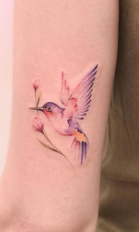 Hummingbird Tattoo, Small Hummingbird Tattoo, Tiny Bird Tattoos, Bird Tattoos For Women, Tiny Tattoos For Women, Bird Tattoo Wrist, Gorgeous Tattoos, Diy Tattoo, Tattoos For Daughters