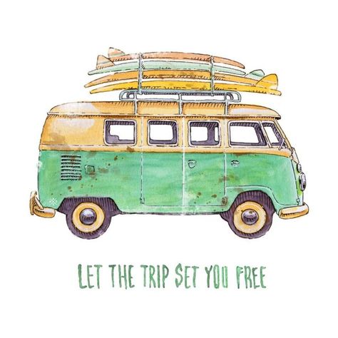 Diy Canvas Art, Camping Festival, Bus Art, Festival Camping, Vw Van, Sketch Painting, Urban Sketching, Set You Free, Vw Bus