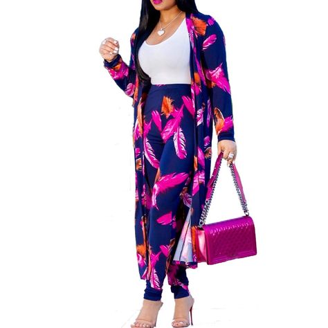 PRICES MAY VARY. Fabric:88% Polyester, 12% Spandex,Soft and comfortable. Imported Pull On closure Line Dry Cardigans: Flower Print,Long Sleeves, Maxi Length Open Front Cardigan Cover Ups. Pants: High Waist,elastic waist, ,skinny long pants, slim fit, stretchy ,wear comfortable. Occasion:Perfect for work,Leisure,motion,fitness,Dance,Party,casual vacation and daily wear. Notice:7 Size：S，M,L，XL,XXL,3XL,4XL,Suitable for all kinds of body,Before order, please carefully read the Size Chart we provided 2piece Outfits Pants Classy, 2piece Outfits Pants, 2 Piece Outfit Set Pants, Two Piece Outfits Pants Classy, Two Piece Outfits Pants, 2 Piece Outfit Set, High Waisted Pants Outfit, Design Outfit, Outfit Cardigan