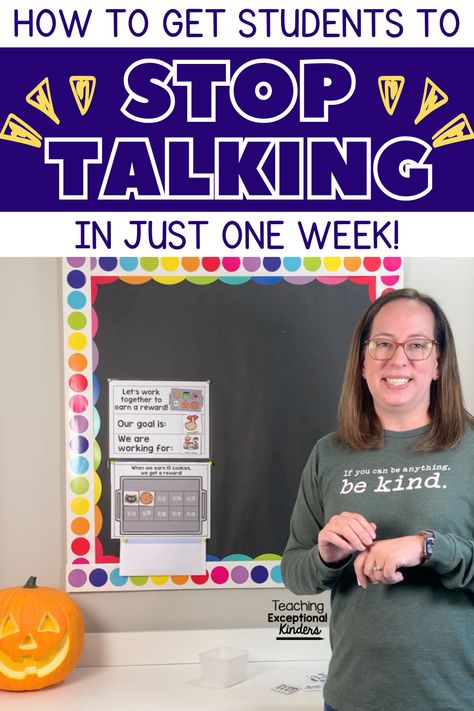 Whether you have a talkative class from day one or your students have just hit a season of extra chatter, it can be difficult to teach with so much extra noise in the classroom! Use these tips for how to get students to stop talking in one week! Be sure to check out the free classroom management tool in this post, as well! Organisation, Talking Classroom Management, Noise Classroom Management, How To Stop Blurting In The Classroom, Managing Classroom Behavior, Loud Classroom Management, How To Get Your Class To Stop Talking, Excessive Talking In The Classroom, How To Handle Disruptive Students