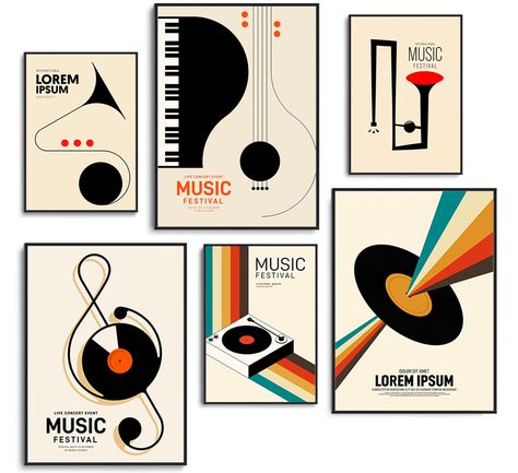 PRICES MAY VARY. 【Retro Music Wall Art set of 6】: 8x10in*3Pcs, 12x16in*3Pcs, no frame. 【High Quality Wall Art】：We use thick cotton cloth instead of paper. 100% high quality canvas print, made from fully compliant durable canvas.The artwork presented on the canvas is brightly colored and stays vibrant for a long time without fading. 【Perfect Room Addition】:Our modern music wall prints provide sensuous qualities and intriguing beauty by engaging both eyes and mind to the focal point of your space. Music Canvas Painting, Music Painting Canvas, Music Pop Art, Cozy Couple, Living Room Studio, Gallery Decor, Music Studio Decor, Music Classroom Decor, Pictures Painting