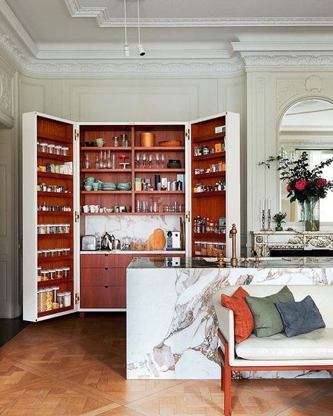 Architectural Digest, Kitchen Interior, Ilse Crawford, Architecture Restaurant, Marble Decor, Bespoke Kitchens, Mini Bar, Bars For Home, Interior Design Inspiration