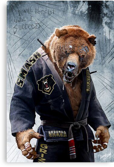 The infamous grizzly bear is our most frequently requested animal depiction. Strong, ferocious, intelligent, and protective, Grizzly Bears remain the quintessential symbol of oppressive power.  Gnarled and battle proven, our Grizzly will remind you of everyone you try to avoid on the mat. • Millions of unique designs by independent artists. Find your thing. Hapkido, Grizzly Bears, Bjj Wallpaper, Jiu Jitsu Tattoo, Jiu Jitsu Training, Bjj Jiu Jitsu, Self Defense Martial Arts, Ju Jitsu, Combat Art