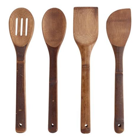 Carbonized Bamboo Essential Cooking Utensils 4 Pack by World Market Kitchen World, Bamboo Utensils, Thrifty Decor Chick, Wood Utensils, Harvest Pumpkin, Beach Cabin, Stainless Steel Bowls, Cooking Spoon, Cooking Gadgets